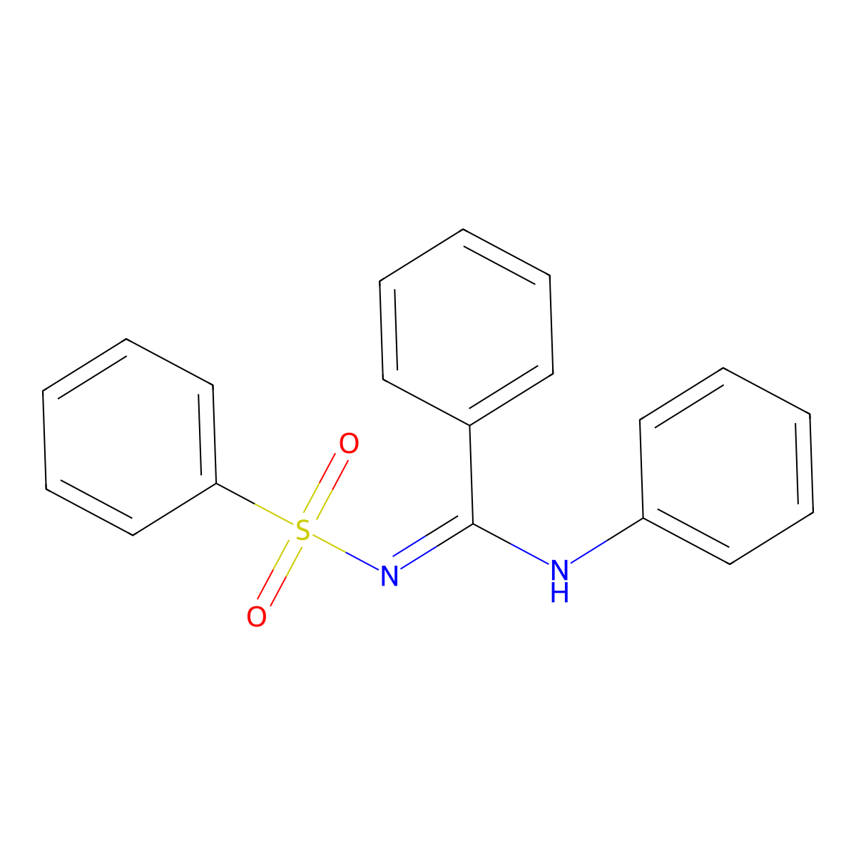 N-(Phenyl-phenylamino-methylene)-benzenesulfonamide molecular structure, CAS 14067-87-9
