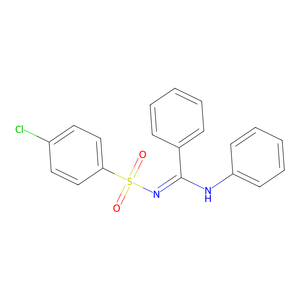 4-Chloro-N-(phenyl-phenylamino-methylene)-benzenesulfonamide molecular structure, CAS 14067-89-1