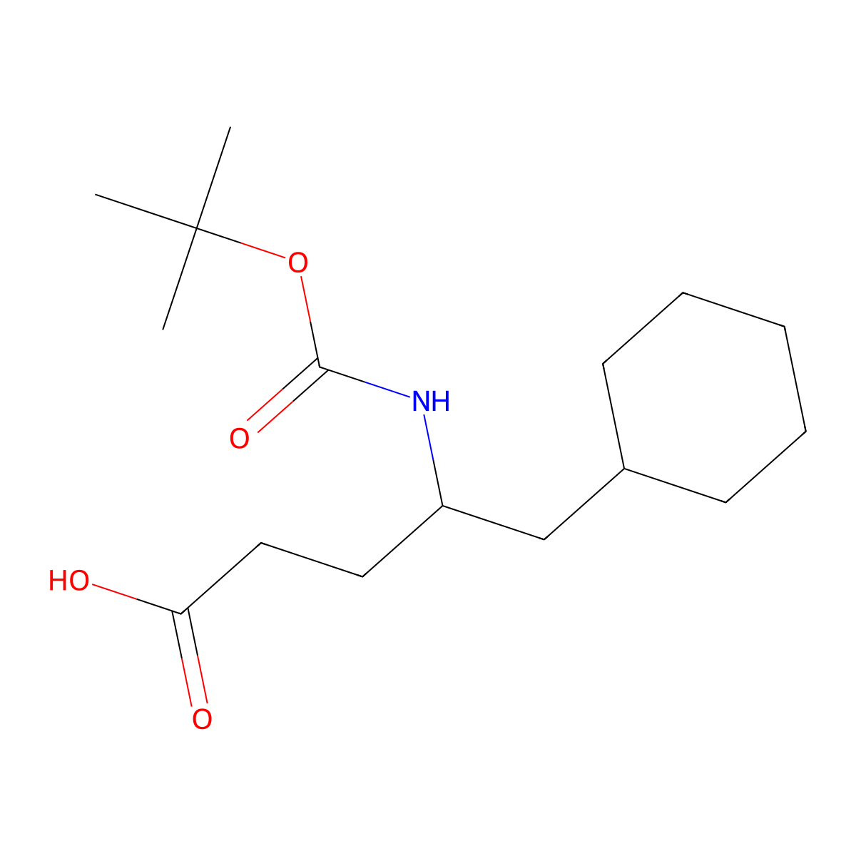 4-{[(Tert-butoxy)carbonyl]amino}-5-cyclohexylpentanoic acid molecular structure, CAS 1406724-08-0