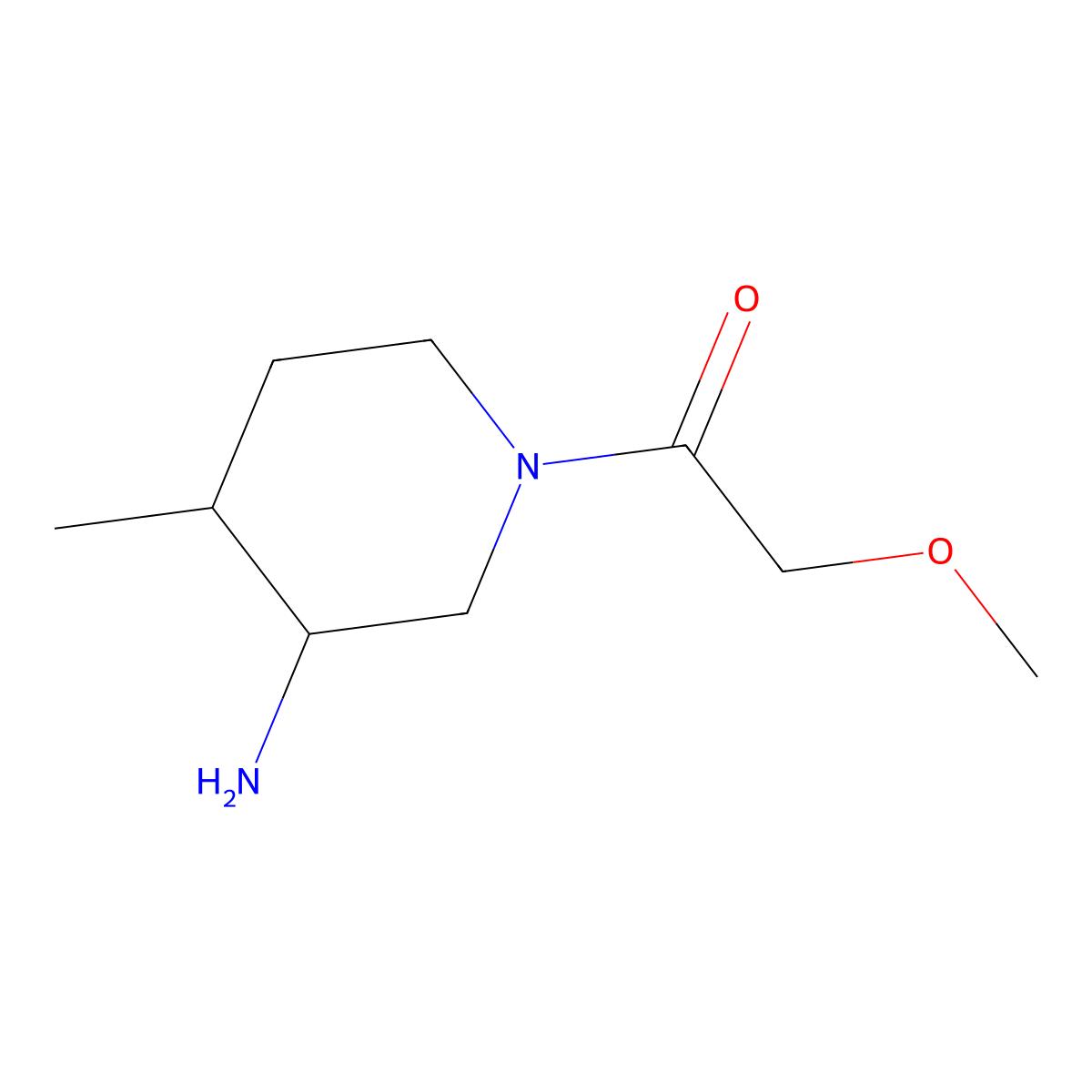 1-(3-Amino-4-methylpiperidin-1-yl)-2-methoxyethan-1-one molecular structure, CAS 1406724-63-7