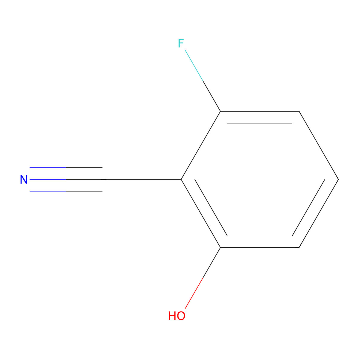 2-Fluoro-6-hydroxybenzonitrile molecular structure, CAS 140675-43-0