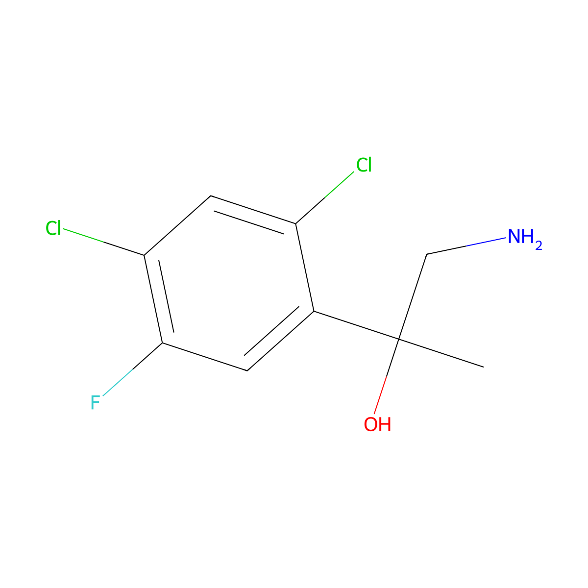 1-Amino-2-(2,4-dichloro-5-fluorophenyl)propan-2-ol molecular structure, CAS 1406771-93-4