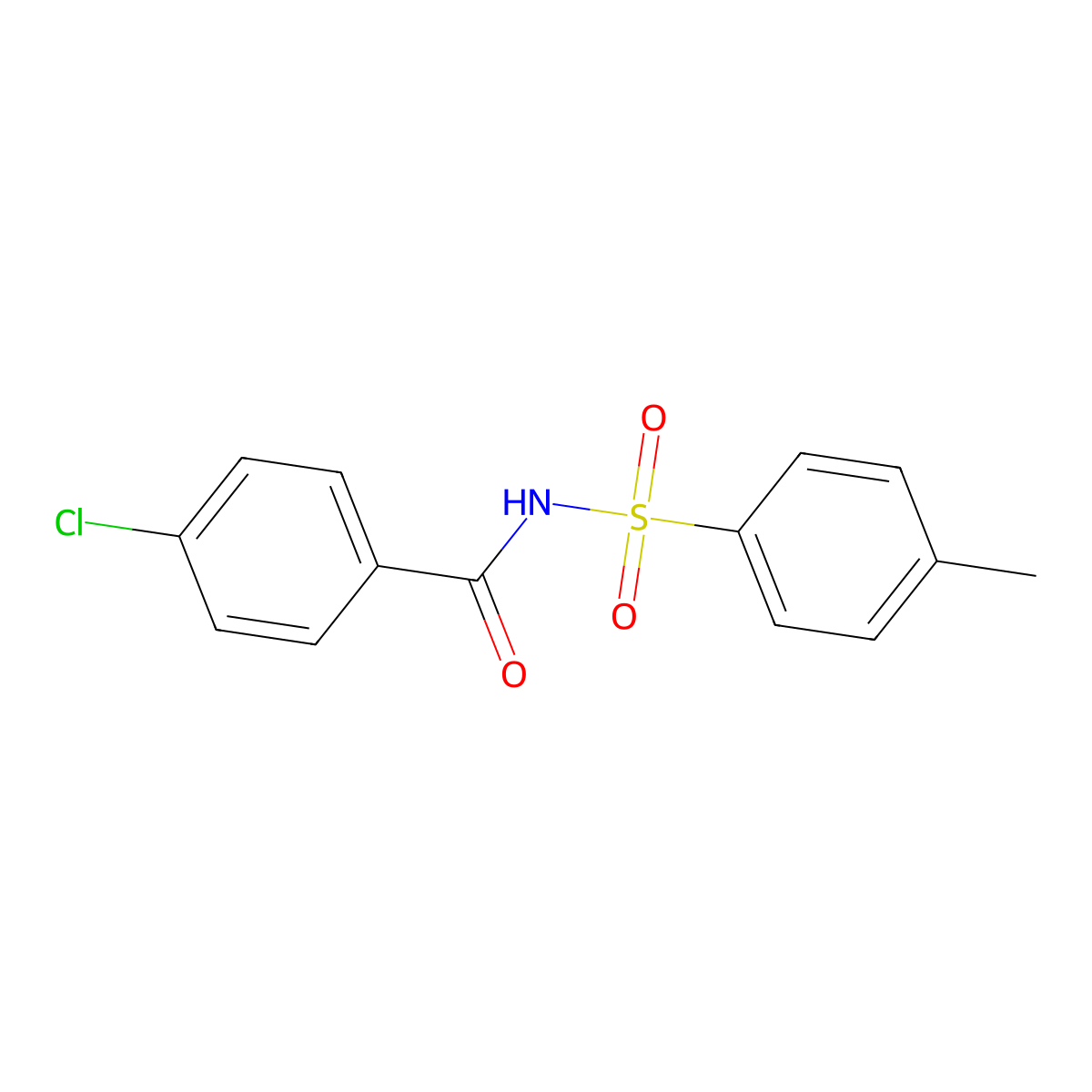 4-Chloro-N-(4-methylbenzenesulfonyl)benzamide molecular structure, CAS 14068-01-0