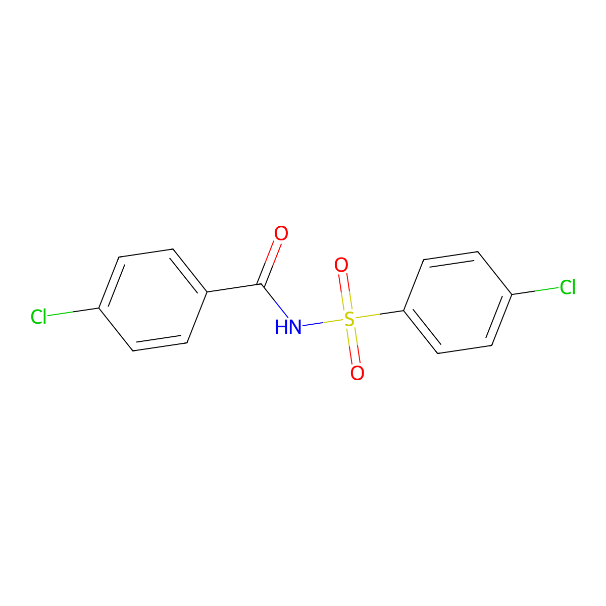 4-Chloro-N-(4-chlorobenzenesulfonyl)benzamide molecular structure, CAS 14068-02-1