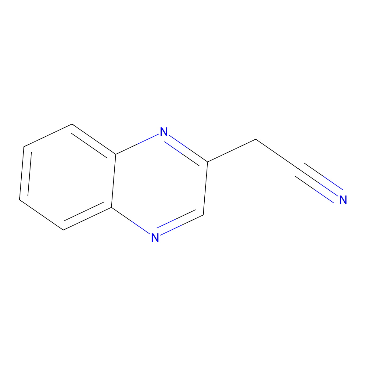2-Quinoxalineacetonitrile molecular structure, CAS 14068-13-4