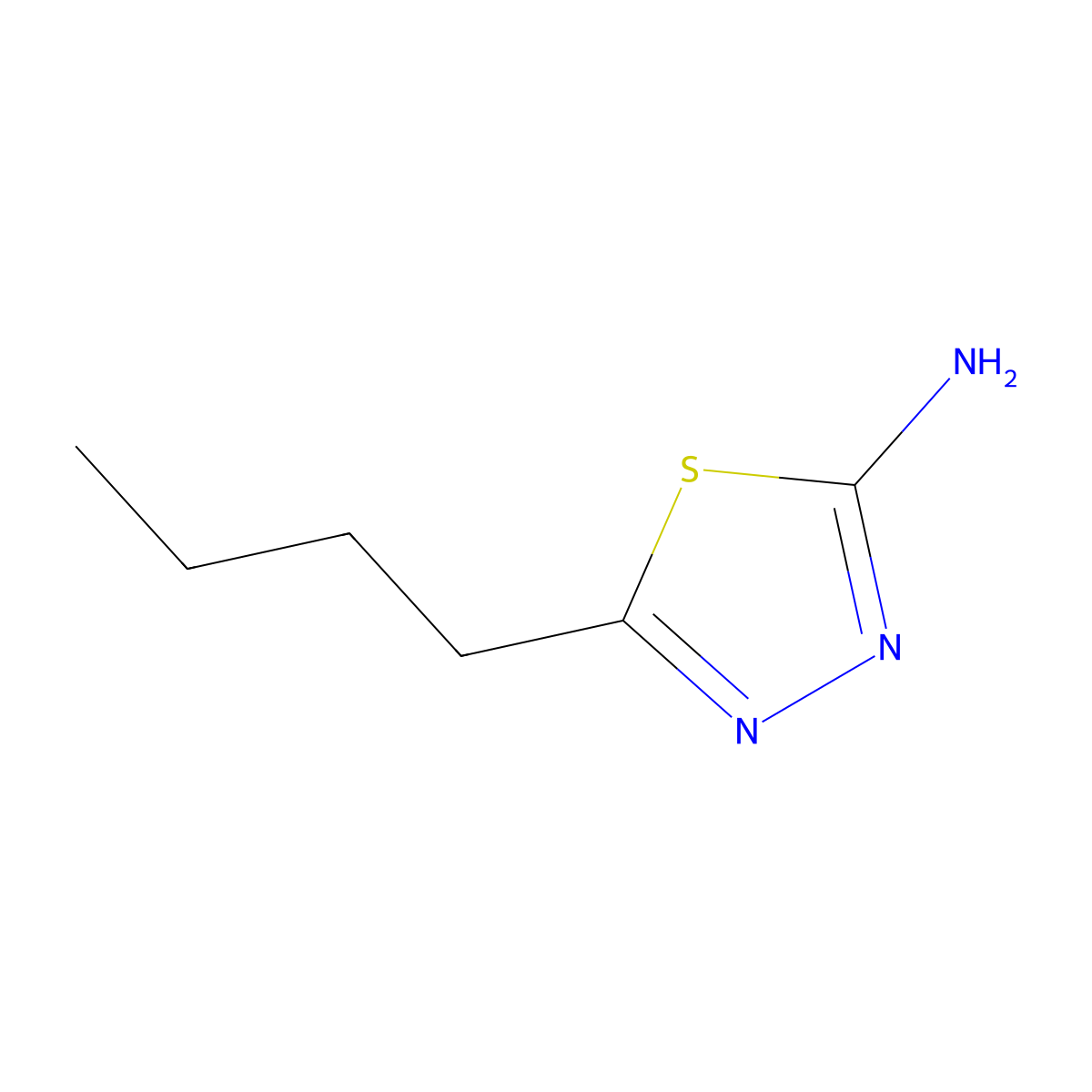 5-Butyl-1,3,4-thiadiazol-2-amine molecular structure, CAS 14068-54-3