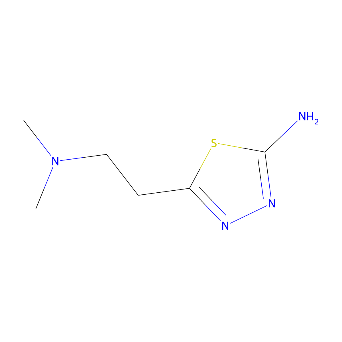 5-[2-(Dimethylamino)ethyl]-1,3,4-thiadiazol-2-amine molecular structure, CAS 14068-78-1