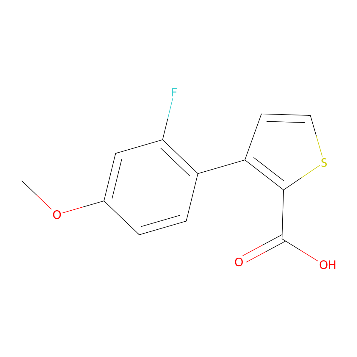 3-(2-Fluoro-4-methoxyphenyl)thiophene-2-carboxylic acid molecular structure, CAS 1406816-38-3