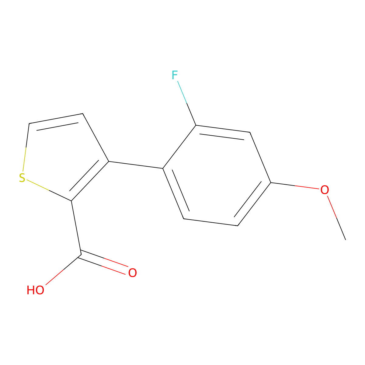 3-(2-Fluoro-4-methoxyphenyl)thiophene-2-carboxylic acid molecular structure, CAS 1406816-38-3