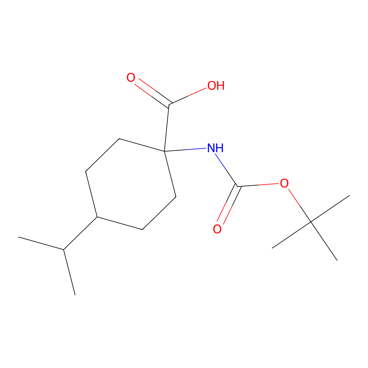 1-{[(Tert-butoxy)carbonyl]amino}-4-(propan-2-yl)cyclohexane-1-carboxylic acid molecular structure, CAS 1406838-56-9