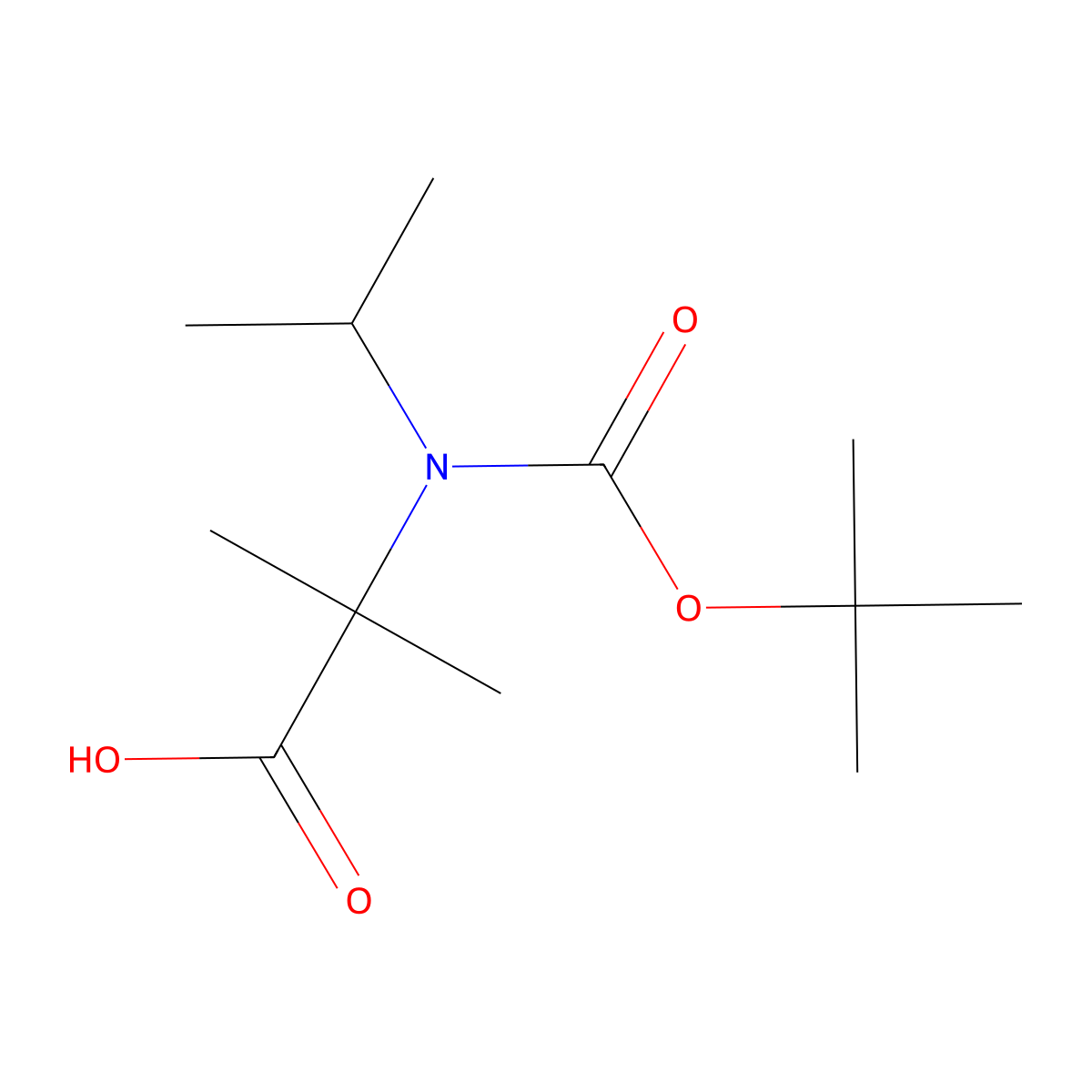 2-((Tert-butoxycarbonyl)(isopropyl)amino)-2-methylpropanoic acid molecular structure, CAS 1406840-10-5