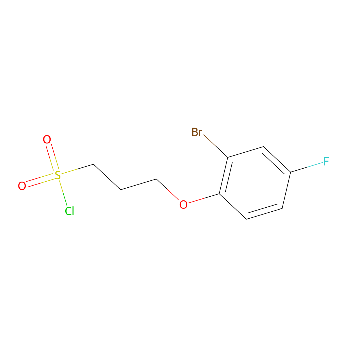 3-(2-Bromo-4-fluorophenoxy)propane-1-sulfonyl chloride molecular structure, CAS 1406840-97-8