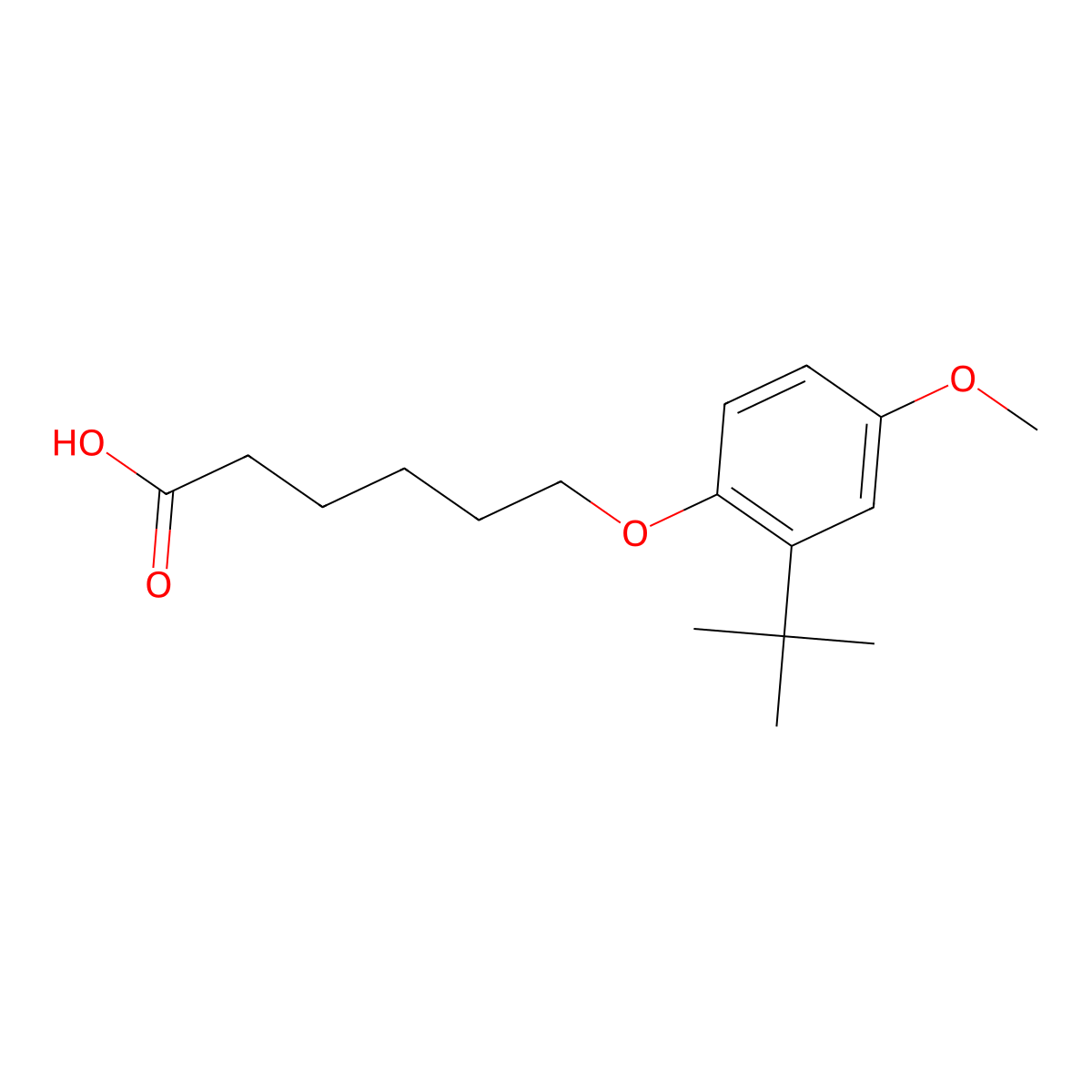 6-[2-(1,1-Dimethylethyl)-4-methoxyphenoxy]hexanoic acid molecular structure, CAS 1406861-12-8
