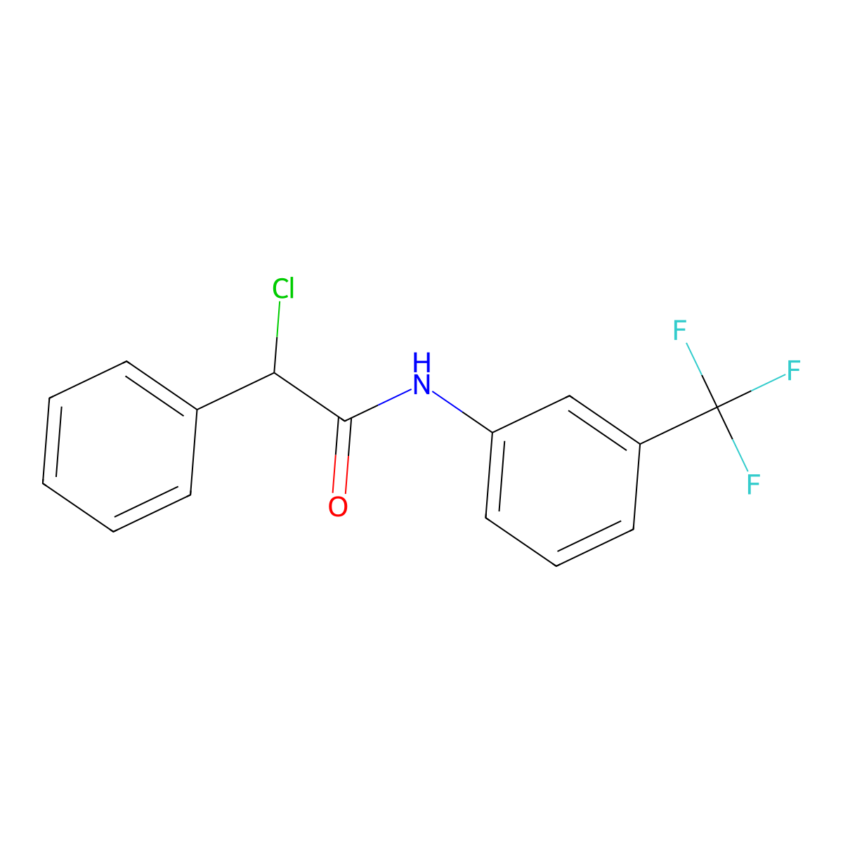 2-chloro-2-phenyl-N-[3-(trifluoromethyl)phenyl]acetamide molecular structure, CAS 140690-80-8