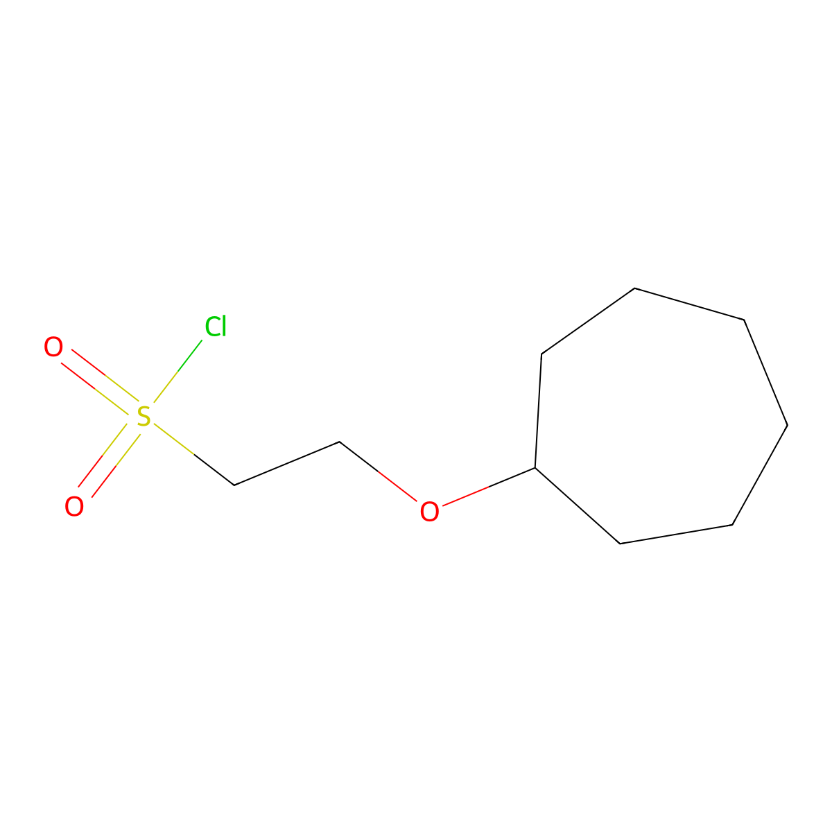 2-(Cycloheptyloxy)ethane-1-sulfonyl chloride molecular structure, CAS 1406906-27-1