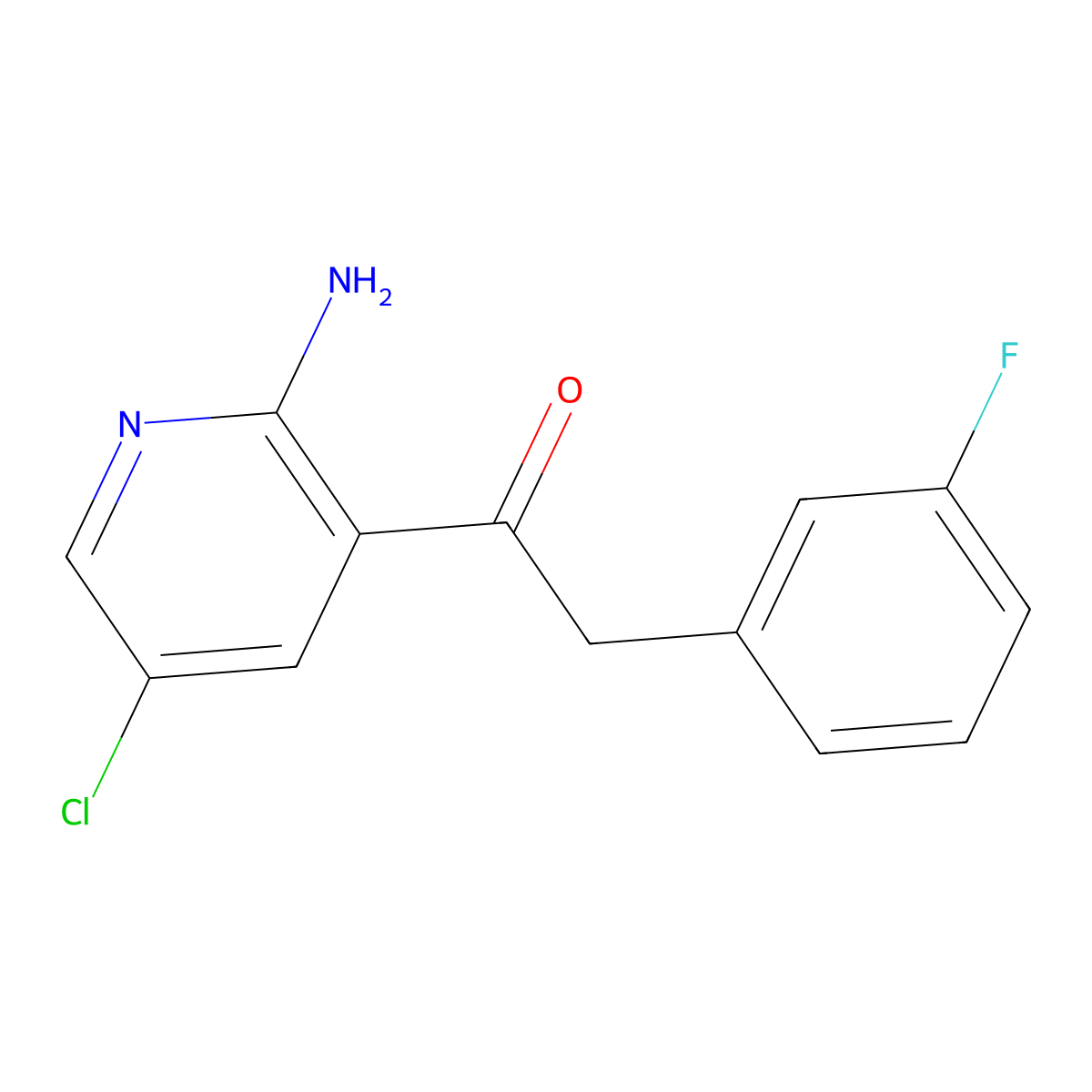 1-(2-Amino-5-chloropyridin-3-yl)-2-(3-fluorophenyl)ethan-1-one molecular structure, CAS 1406910-98-2