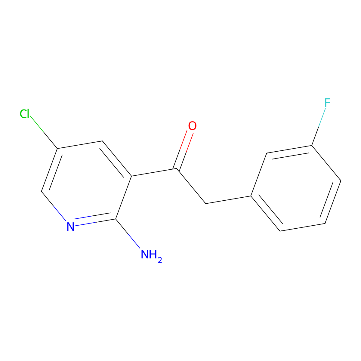 1-(2-Amino-5-chloropyridin-3-yl)-2-(3-fluorophenyl)ethan-1-one molecular structure, CAS 1406910-98-2