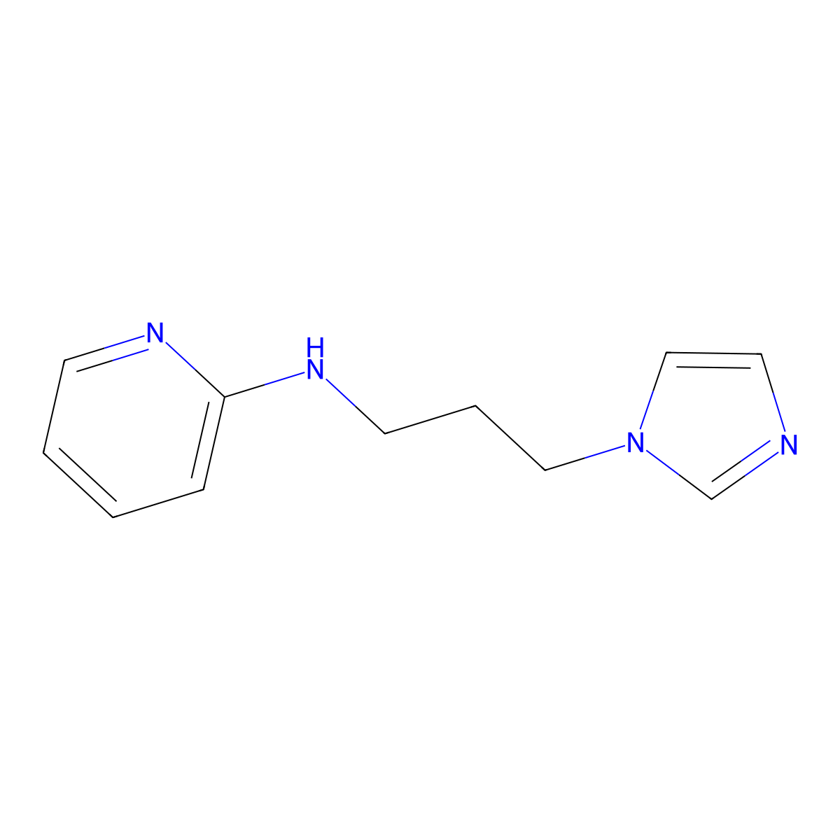 N-[3-(1H-imidazol-1-yl)propyl]pyridin-2-amine molecular structure, CAS 140692-34-8