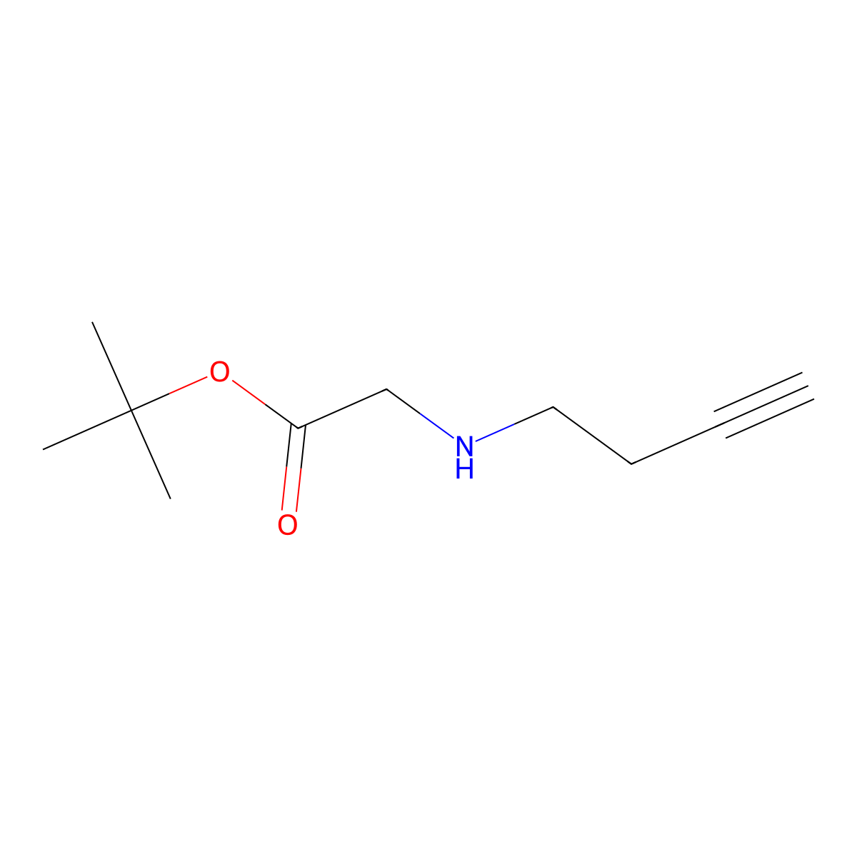 Tert-butyl 2-[(but-3-yn-1-yl)amino]acetate molecular structure, CAS 1406927-18-1