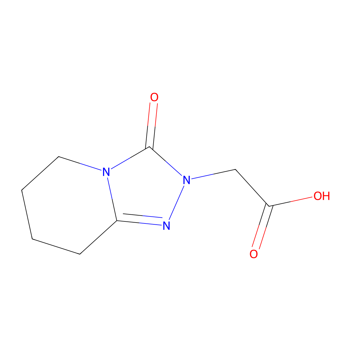 2-{3-oxo-2H,3H,5H,6H,7H,8H-[1,2,4]triazolo[4,3-a]pyridin-2-yl}acetic acid molecular structure, CAS 1406928-10-6