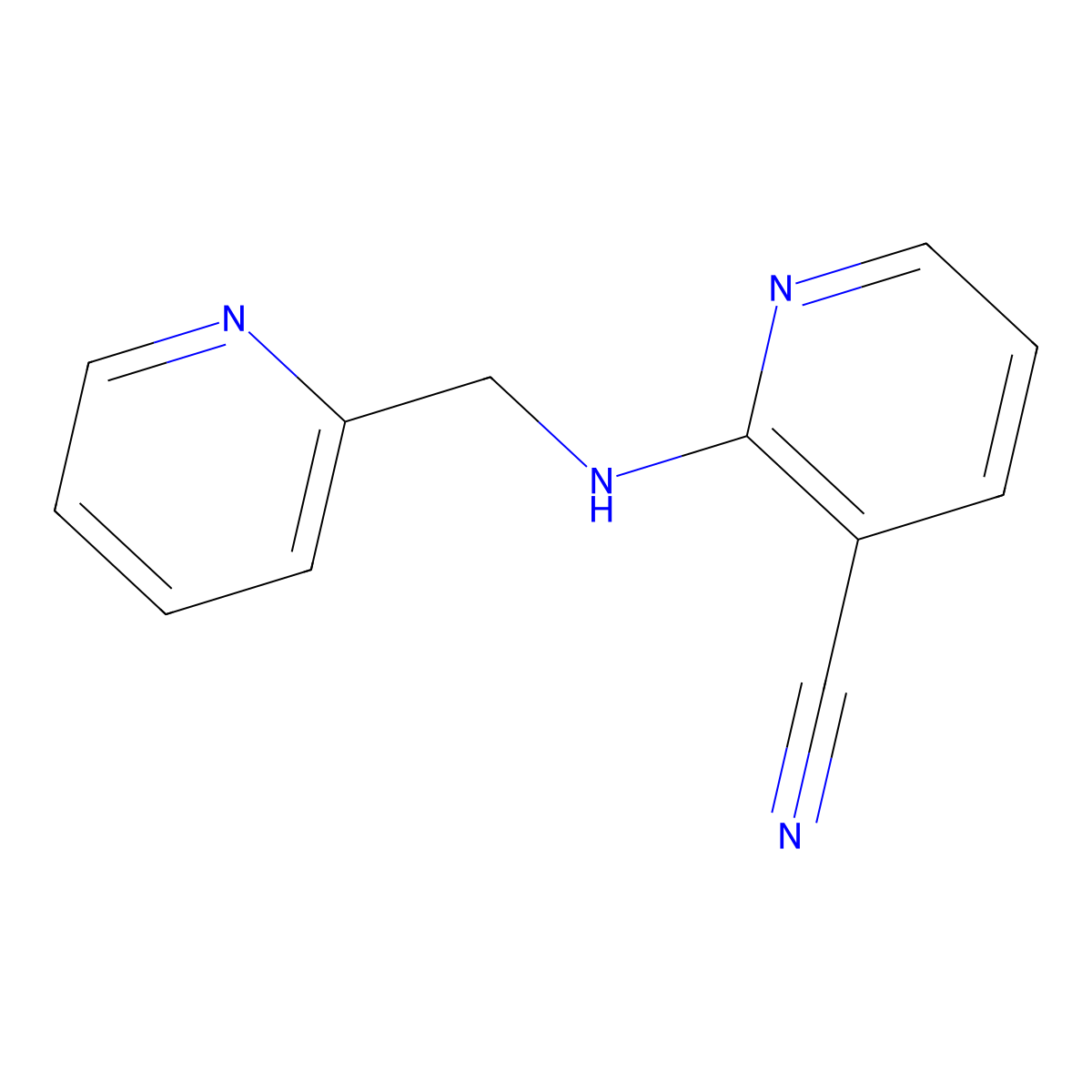 2-((Pyridin-2-ylmethyl)amino)nicotinonitrile molecular structure, CAS 140693-09-0