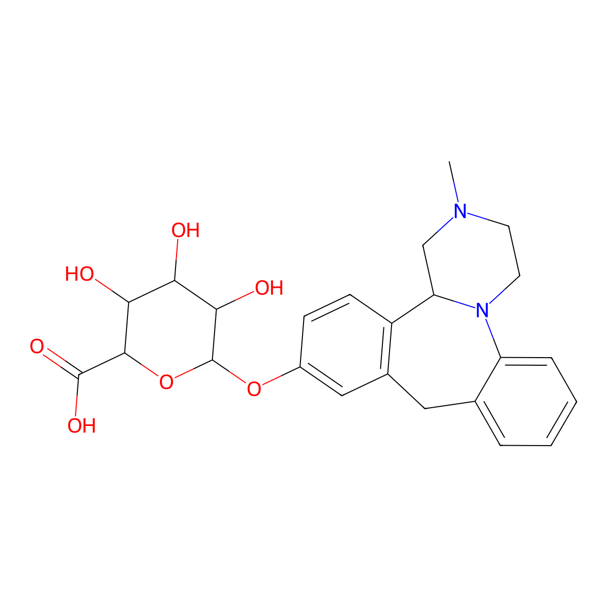 8-Hydroxymianserin b-D-glucuronide molecular structure, CAS 140695-49-4
