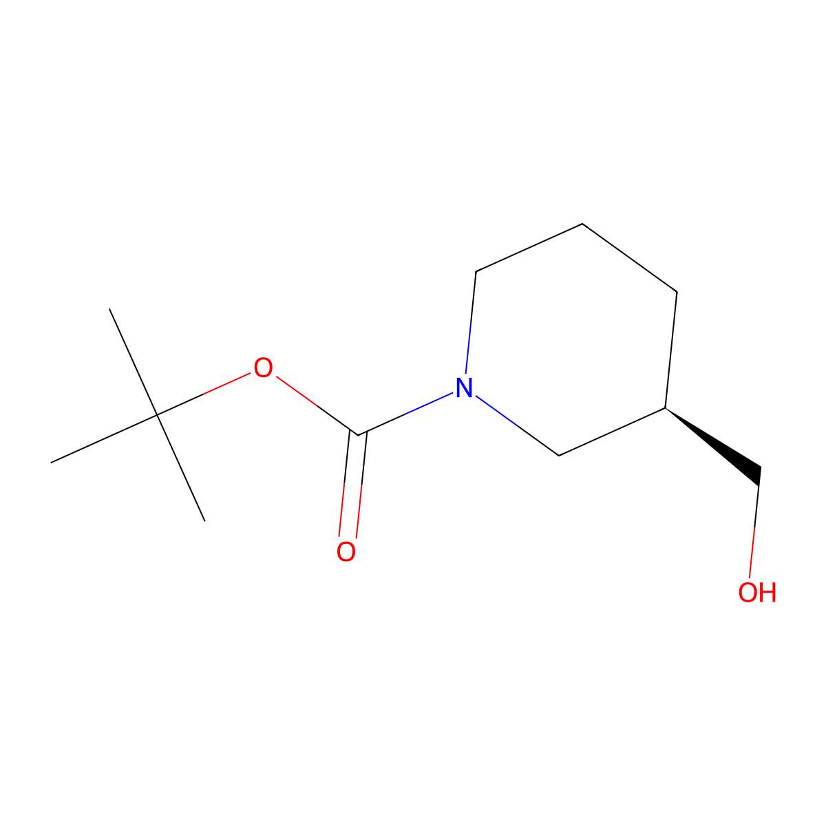 tert-butyl (3R)-3-(hydroxymethyl)piperidine-1-carboxylate molecular structure, CAS 140695-85-8