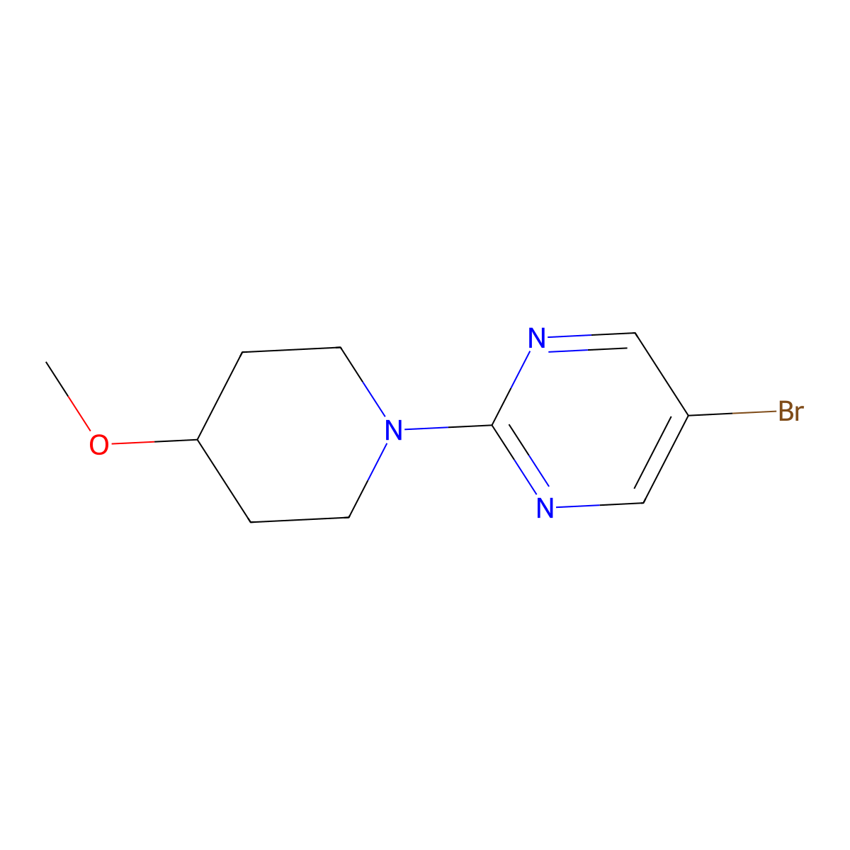 5-Bromo-2-(4-methoxypiperidin-1-yl)pyrimidine molecular structure, CAS 1406958-85-7