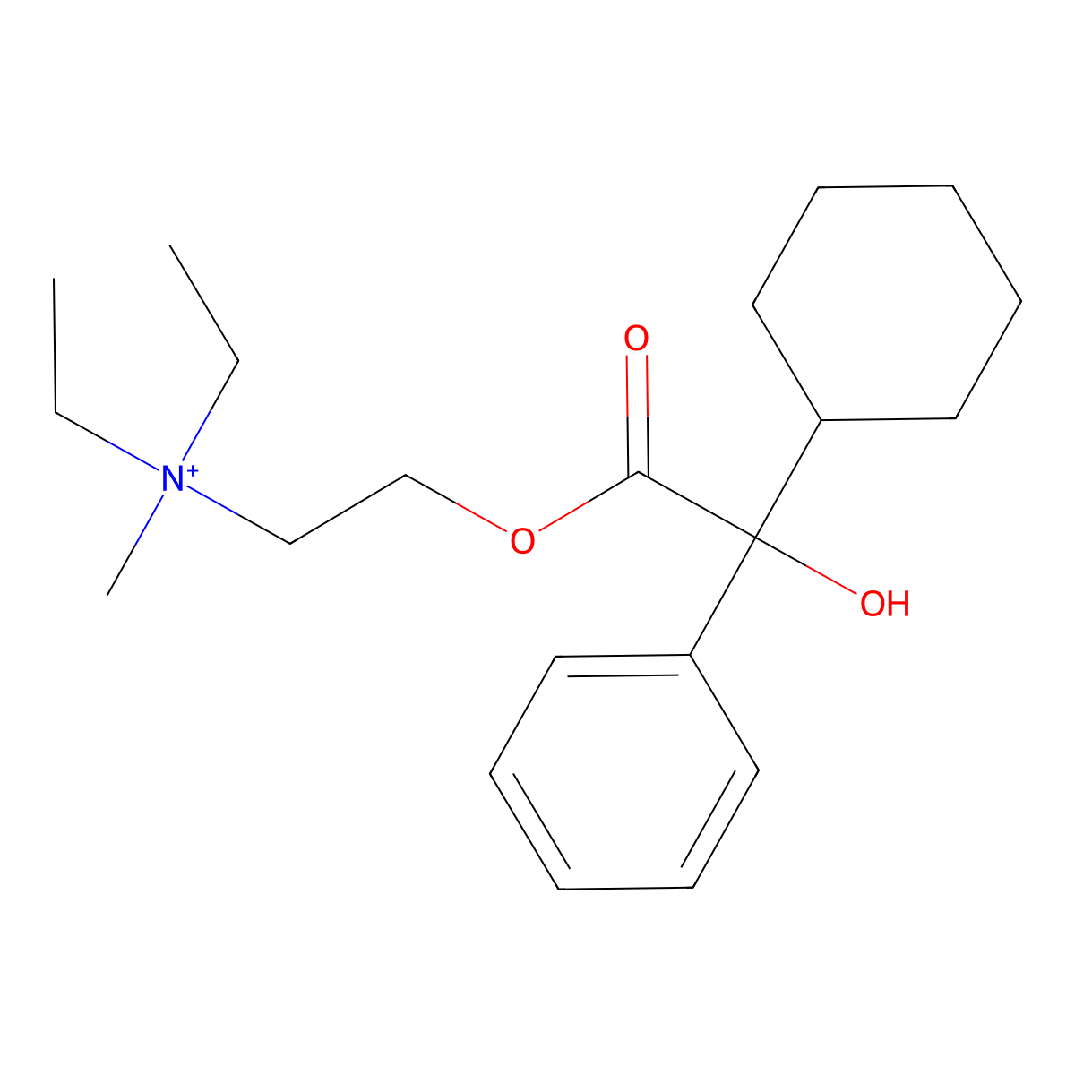 Oxyphenonium molecular structure, CAS 1407-05-2