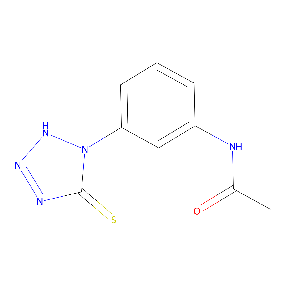 N-[3-(2,5-dihydro-5-thioxo-1H-tetrazol-1-yl)phenyl]acetamide molecular structure, CAS 14070-48-5