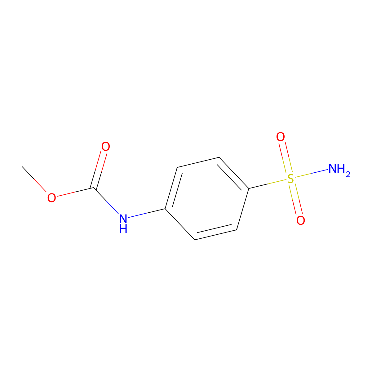 Methyl (4-sulfamoylphenyl)carbamate molecular structure, CAS 14070-56-5