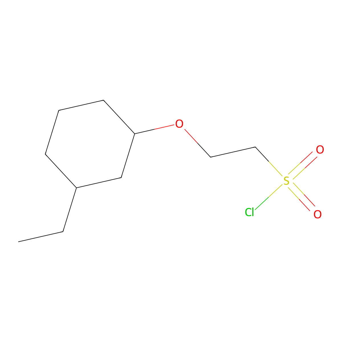 2-((3-Ethylcyclohexyl)oxy)ethane-1-sulfonyl chloride molecular structure, CAS 1407009-35-1