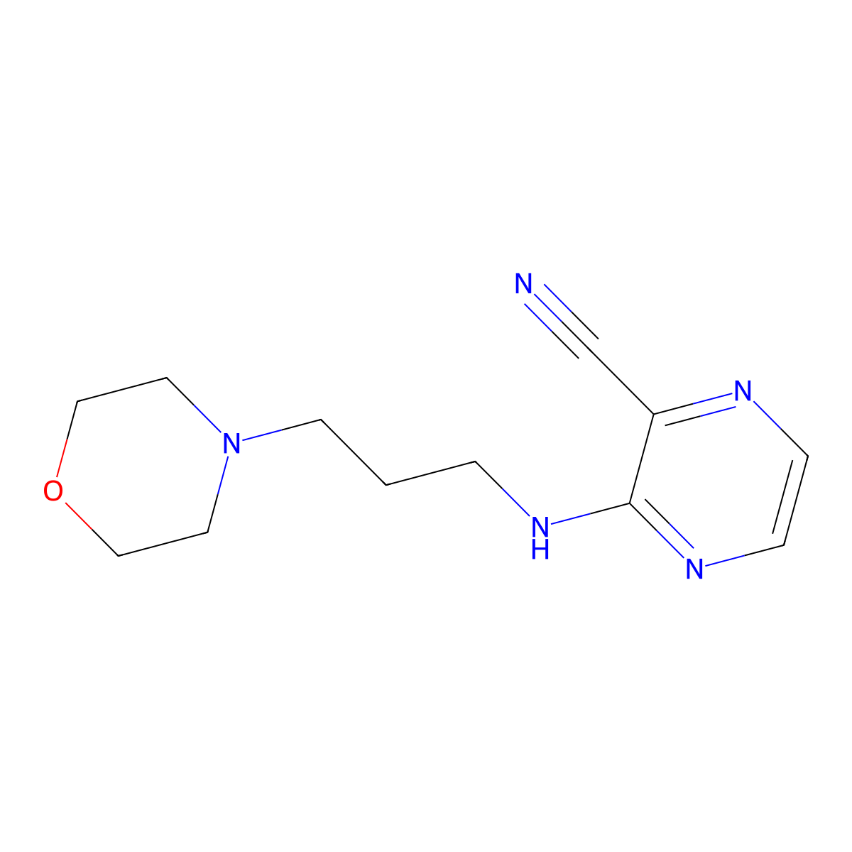 3-{[3-(Morpholin-4-yl)propyl]amino}pyrazine-2-carbonitrile molecular structure, CAS 1407009-52-2