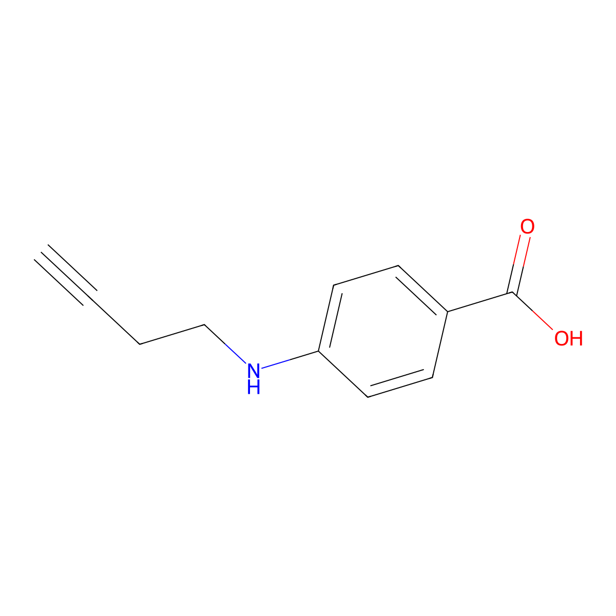 4-[(But-3-yn-1-yl)amino]benzoic acid molecular structure, CAS 1407044-69-2