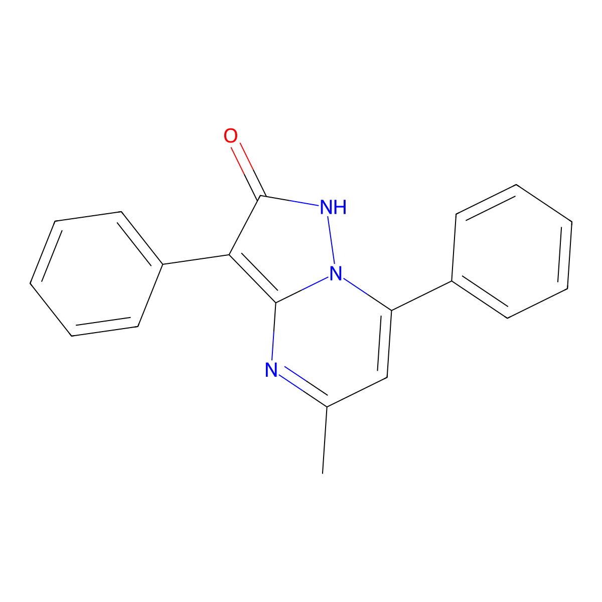 5-Methyl-3,7-diphenylpyrazolo[1,5-a]pyrimidin-2-ol molecular structure, CAS 140706-32-7