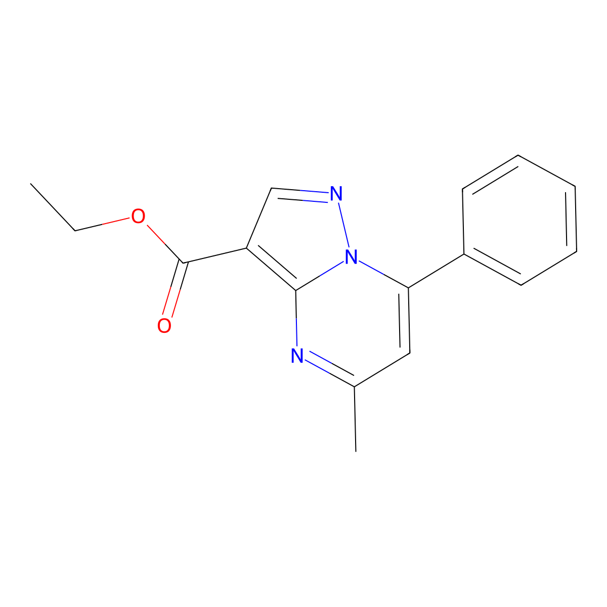 Pyrazolo[1,5-a]pyrimidine-3-carboxylic acid,5-methyl-7-phenyl-,ethyl ester molecular structure, CAS 140706-33-8
