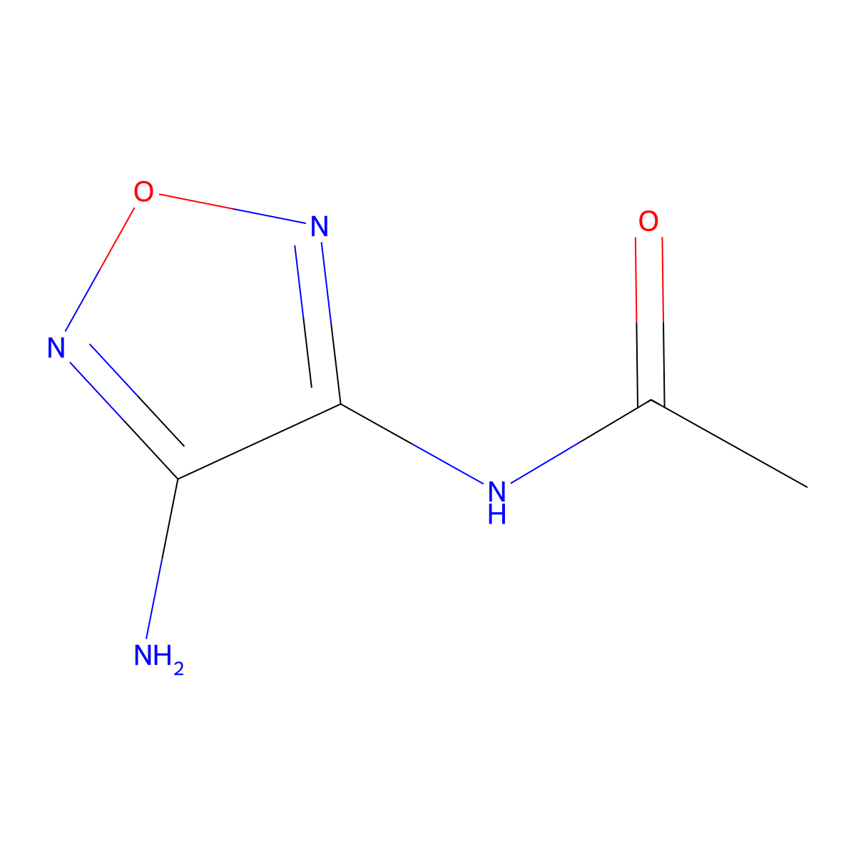 Furazanamine, 4-(acetylamino)- molecular structure, CAS 140706-47-4