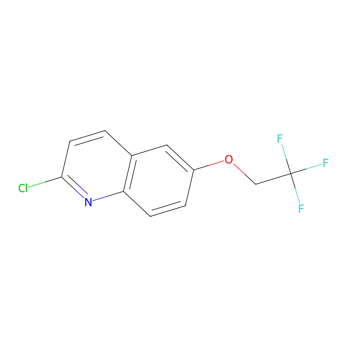 2-Chloro-6-(2,2,2-trifluoroethoxy)quinoline molecular structure, CAS 1407066-10-7