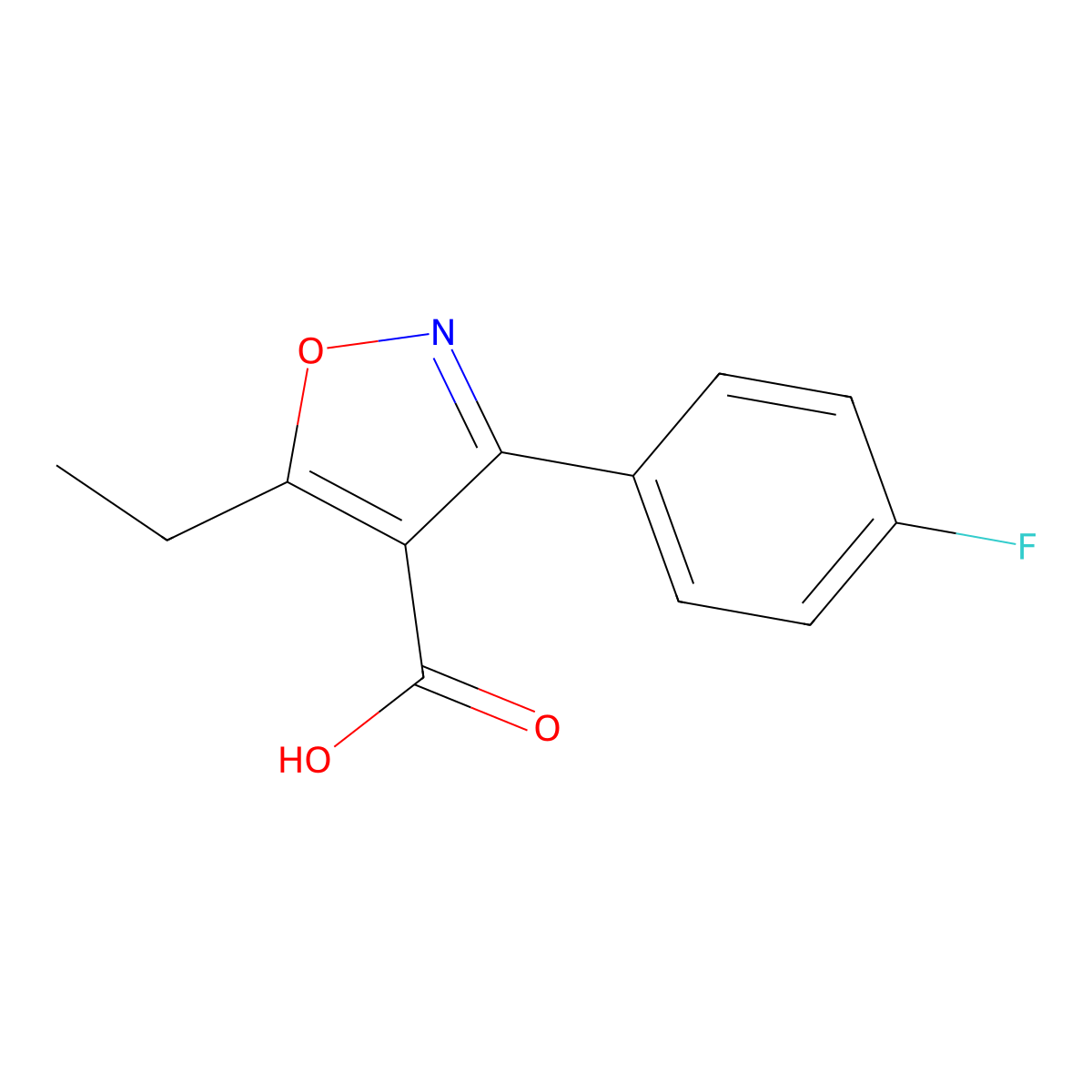 5-Ethyl-3-(4-fluorophenyl)isoxazole-4-carboxylic acid molecular structure, CAS 1407074-26-3