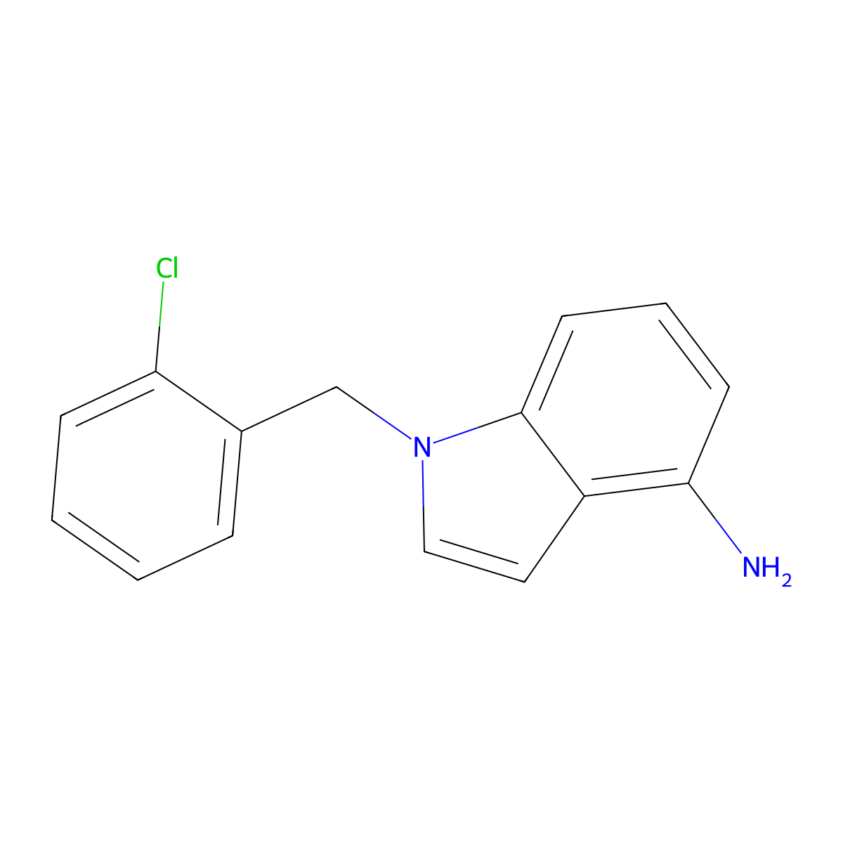 1-(2-Chlorobenzyl)-1H-indol-4-amine molecular structure, CAS 1407081-26-8