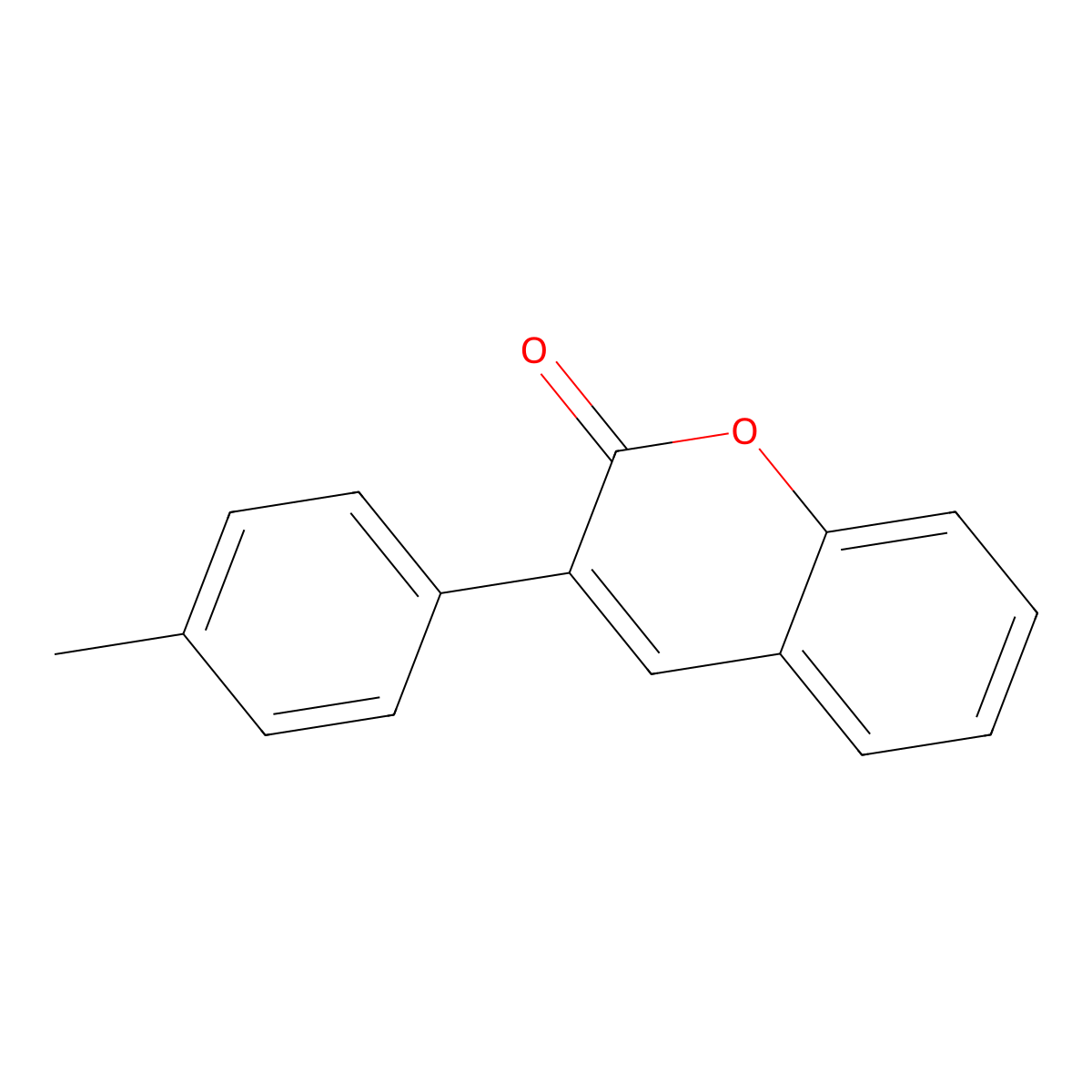 2H-1-Benzopyran-2-one, 3-(4-methylphenyl)- molecular structure, CAS 14071-69-3