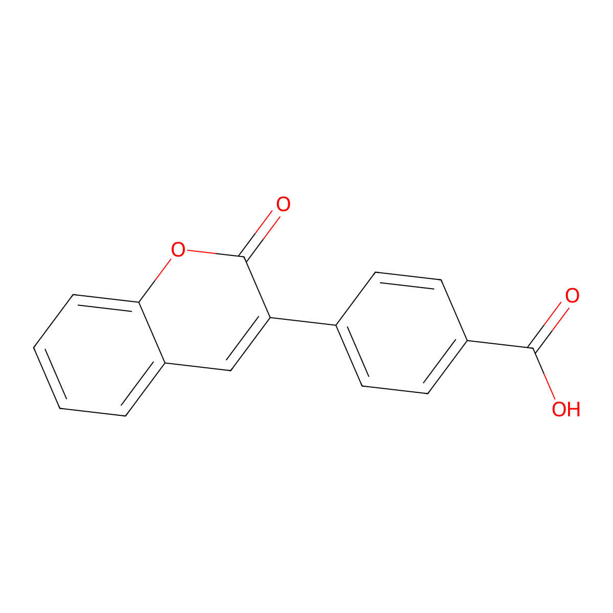 4-(2-oxo-2H-chromen-3-yl)benzoic acid molecular structure, CAS 14071-70-6