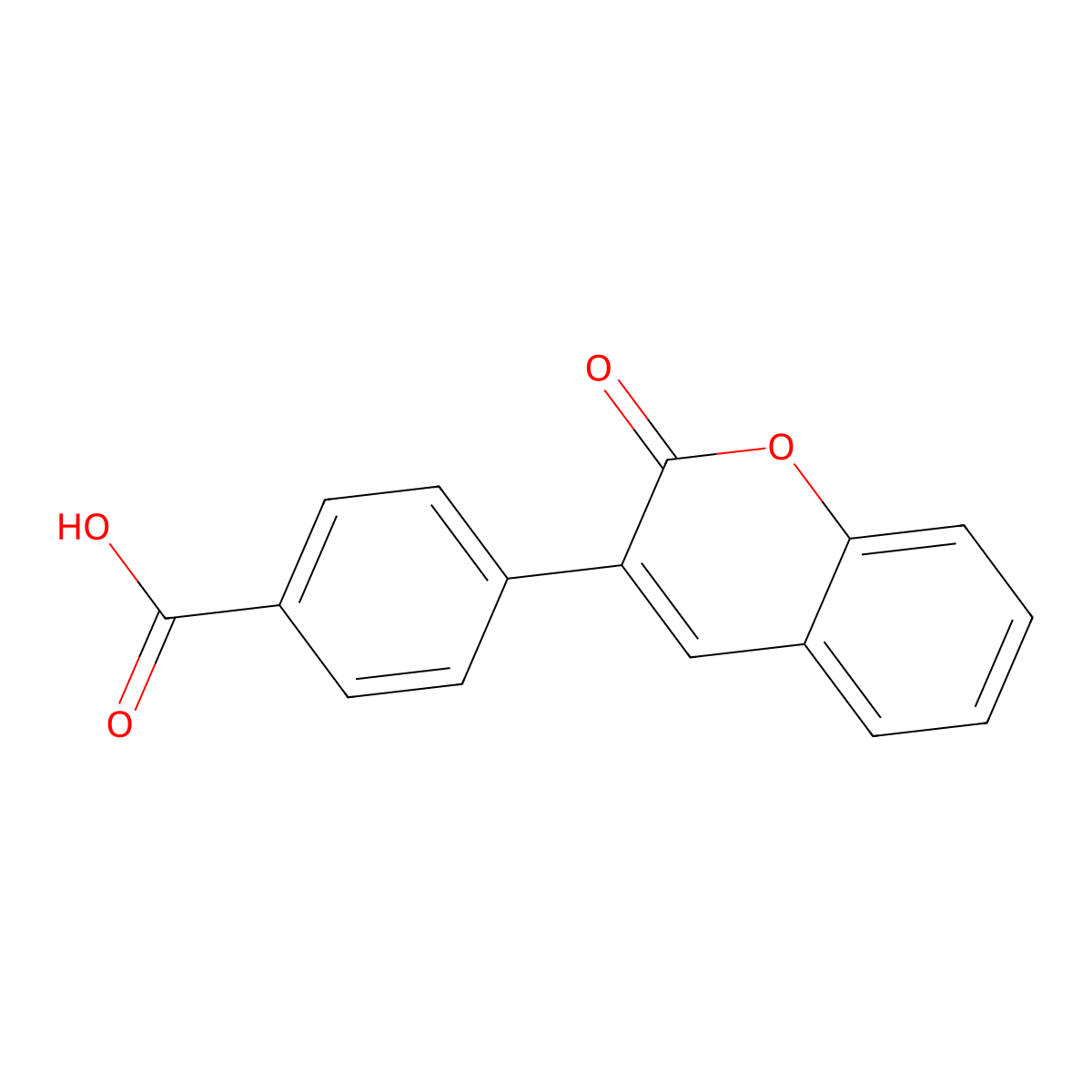 4-(2-oxo-2H-chromen-3-yl)benzoic acid molecular structure, CAS 14071-70-6