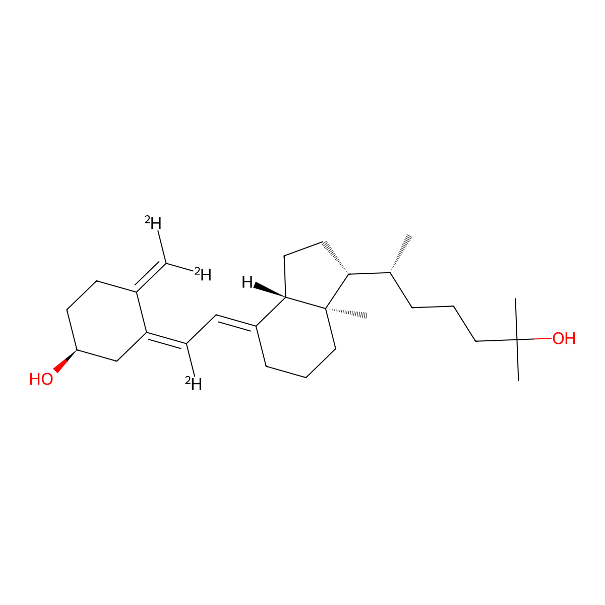 (epsilonR,1R,3aS,4E,7aR)-4-((2Z)-2-((5S)-5-Hydroxy-2-(methylene-d2)cyclohexylidene)ethylidene-2-d)octahydro-alpha,alpha,epsilon,7a-tetramethyl-1H-indene-1-pentanol molecular structure, CAS 140710-94-7