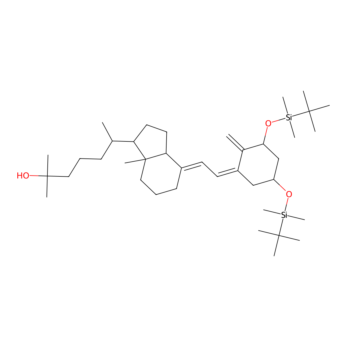 6-(4-{2-[3,5-Bis-(tert-butyl-dimethyl-silanyloxy)-2-methylene-cyclohexylidene]-ethylidene}-7a-methyl-octahydro-inden-1-yl)-2-methyl-heptan-2-ol molecular structure, CAS 140710-96-9