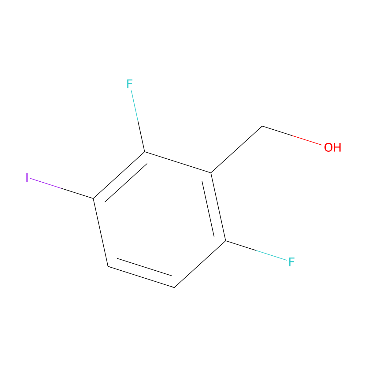(2,6-Difluoro-3-iodophenyl)methanol molecular structure, CAS 1407118-01-7