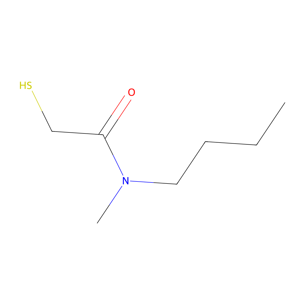 N-butyl-N-methyl-2-sulfanylacetamide molecular structure, CAS 140712-52-3