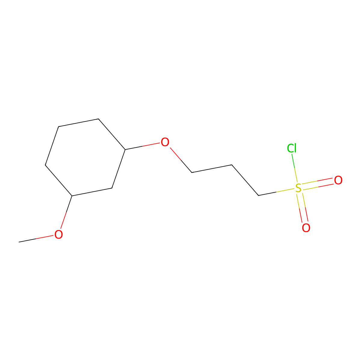 3-((3-Methoxycyclohexyl)oxy)propane-1-sulfonyl chloride molecular structure, CAS 1407137-61-4