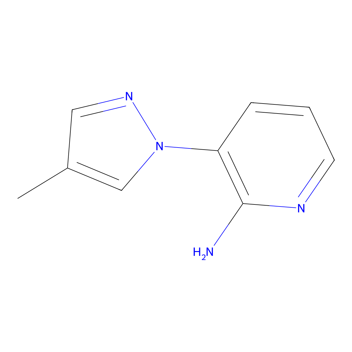 3-(4-Methyl-1H-pyrazol-1-YL)pyridin-2-amine molecular structure, CAS 1407153-44-9