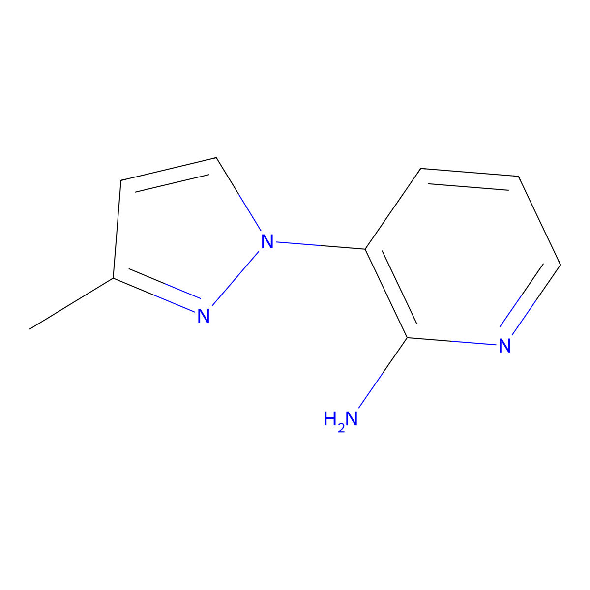 3-(3-Methyl-1H-pyrazol-1-YL)pyridin-2-amine molecular structure, CAS 1407153-57-4
